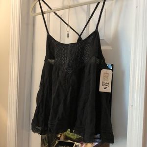 Billabong boho embroidered top